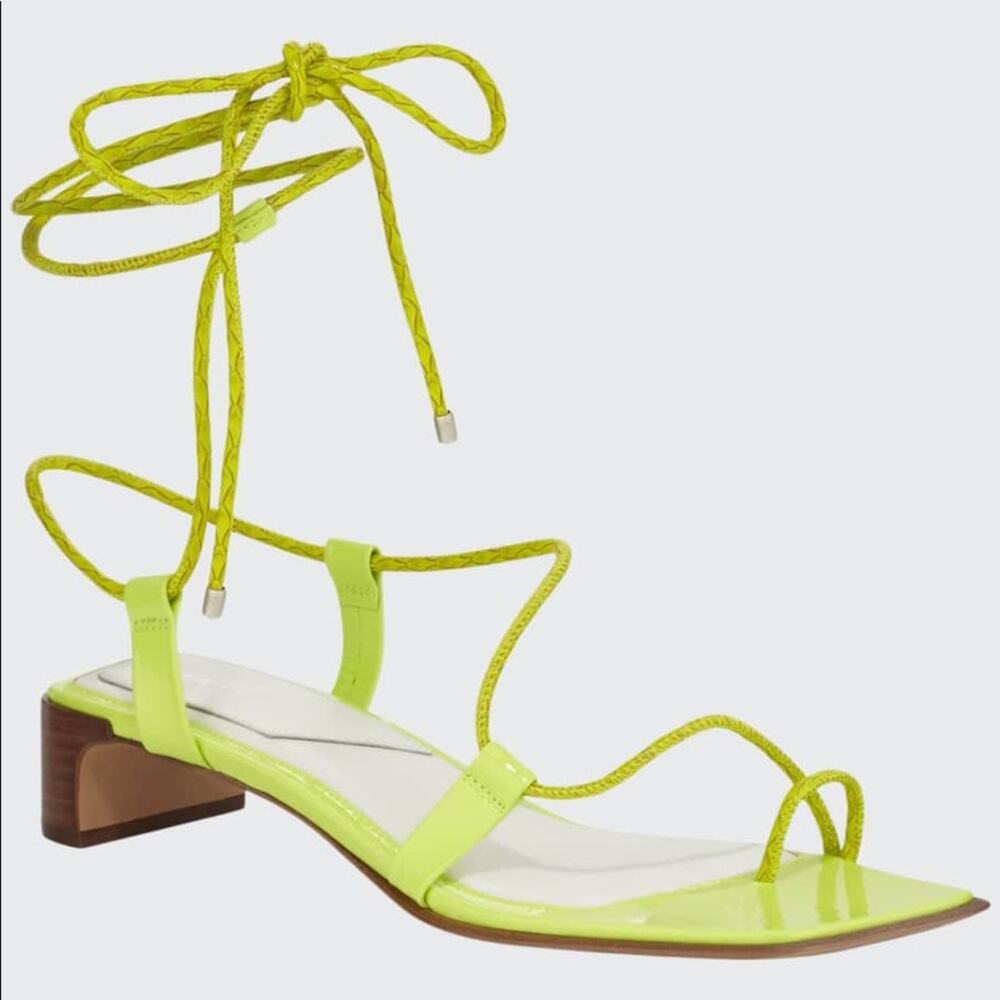 Rag and Bone Cindy Tie Lime Green Sandal Heels Size 5 or 35.5 NEW WITHOUT A BOX